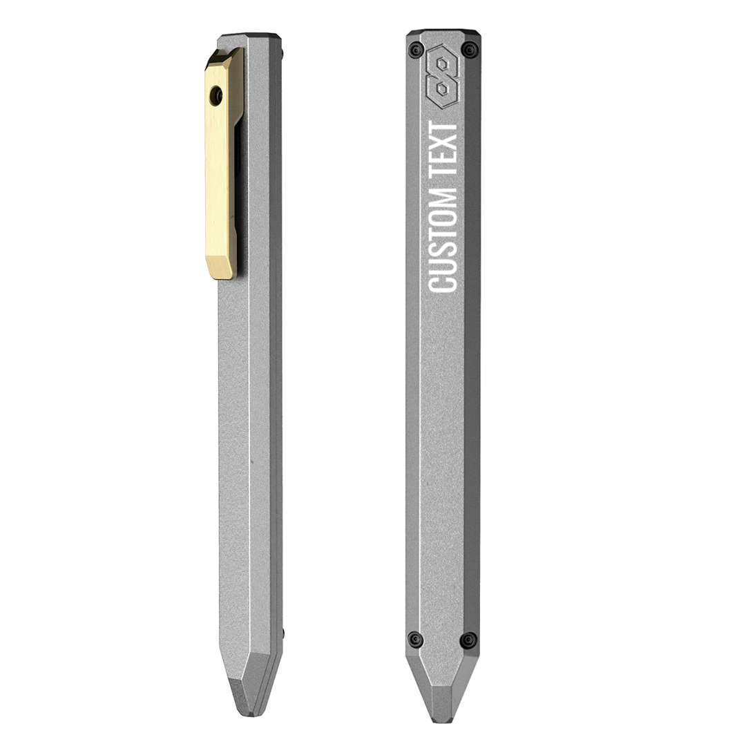 PROOF Vanguard Pen | CUSTOM TEXT ENGRAVING | Satin Gunmetal & Brass