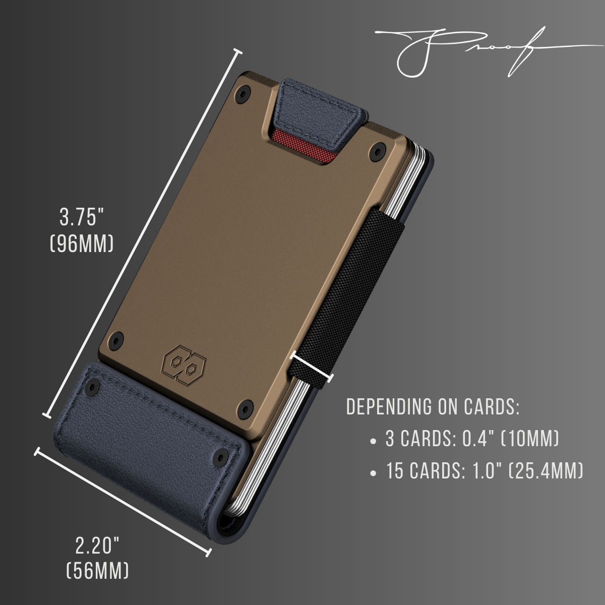PROOF Wallet | The Admiral | Blue Full Grain Leather & Antique Bronze