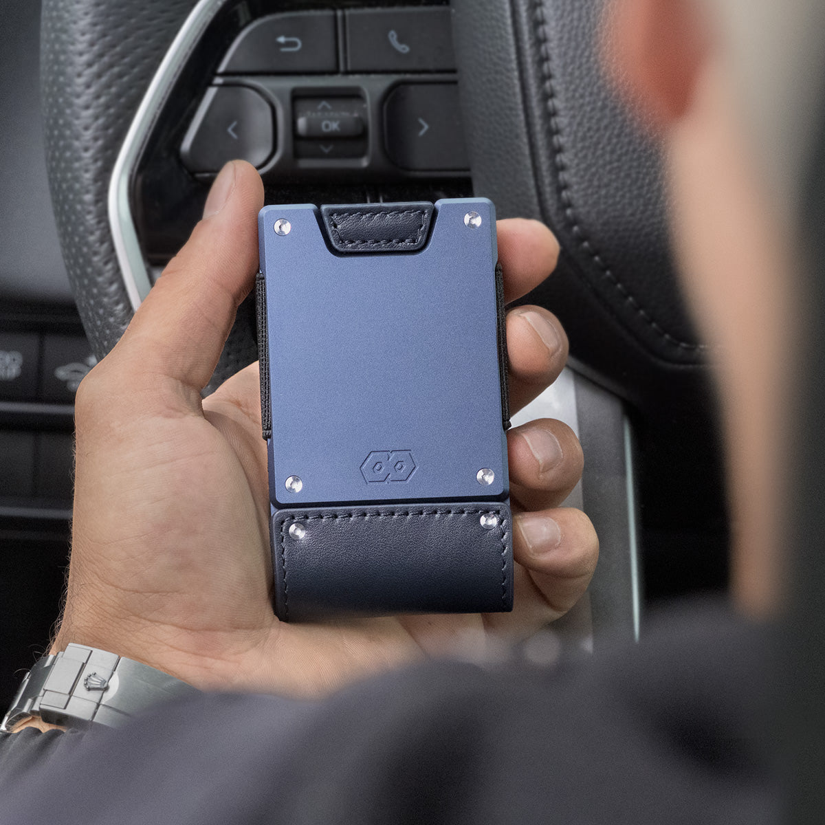 PROOF Wallet | The Nautilus | Blue Full Grain Leather & Ocean Blue Metal