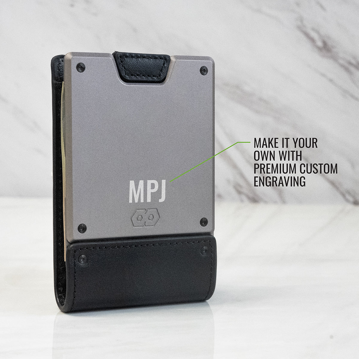 PROOF Bifold Wallet | The Apex | Matte Black Full Grain Leather & Satin Gunmetal