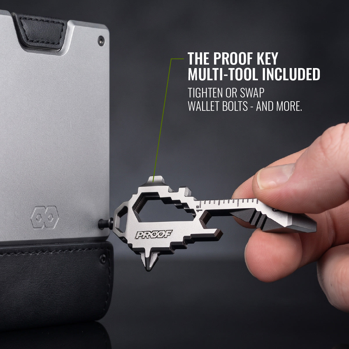PROOF Bifold Wallet | The Apex | Matte Black Full Grain Leather & Satin Gunmetal