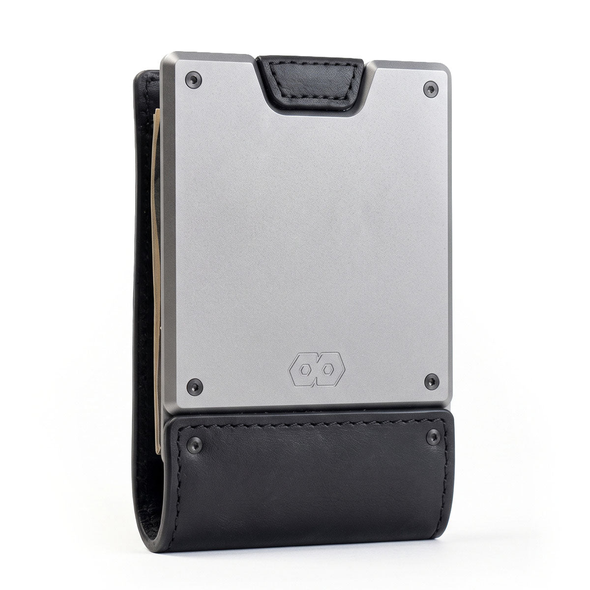 PROOF Bifold Wallet | The Apex | Matte Black Full Grain Leather & Satin Gunmetal