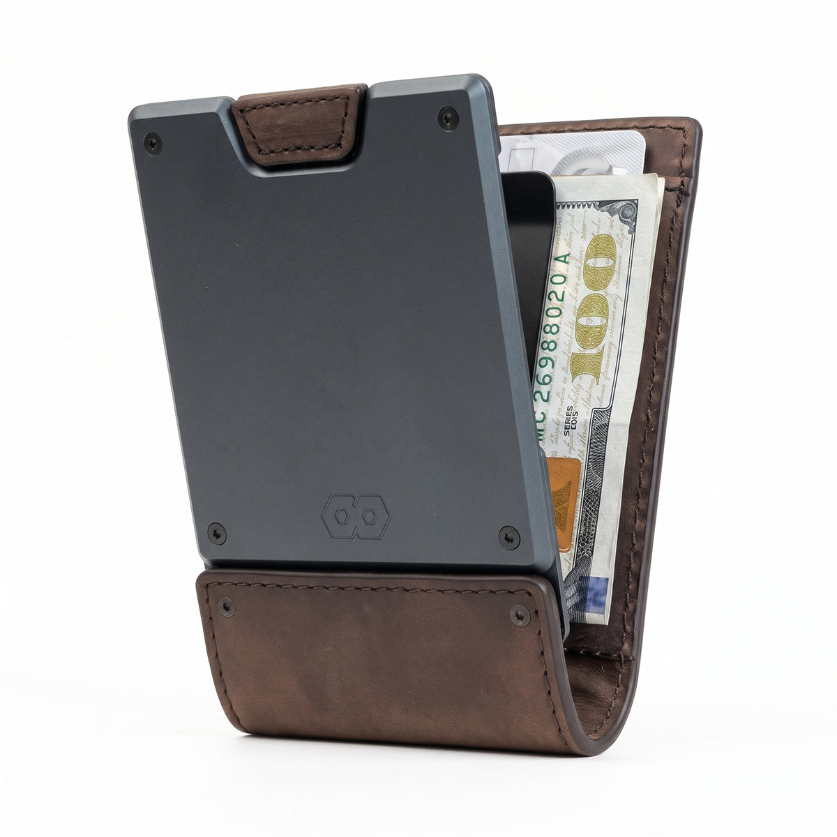 PROOF Bifold Wallet | The Founder | Top Grain Bomber Leather & Dark Gunmetal