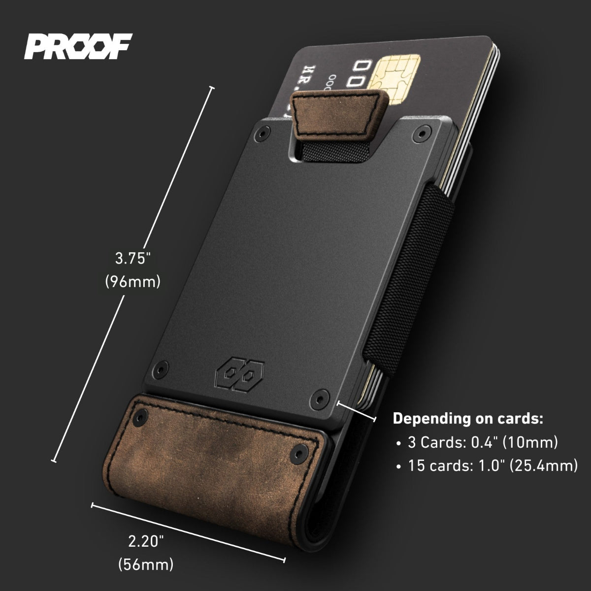 PROOF Wallet | The Founder | Top Grain Bomber Leather & Dark Gunmetal