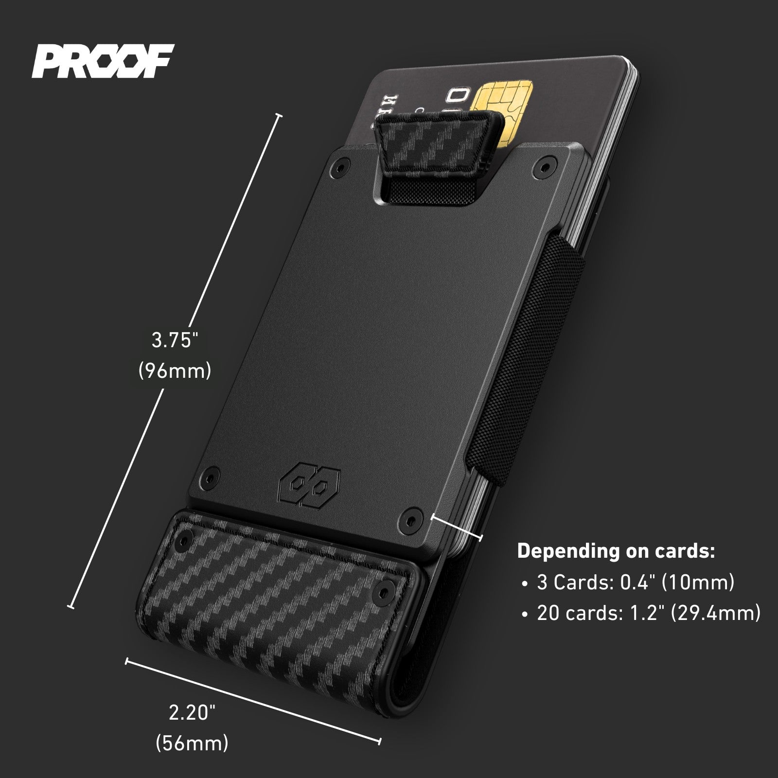 PROOF Wallet | The Oracle | Black Carbon Fiber & Dark Gunmetal