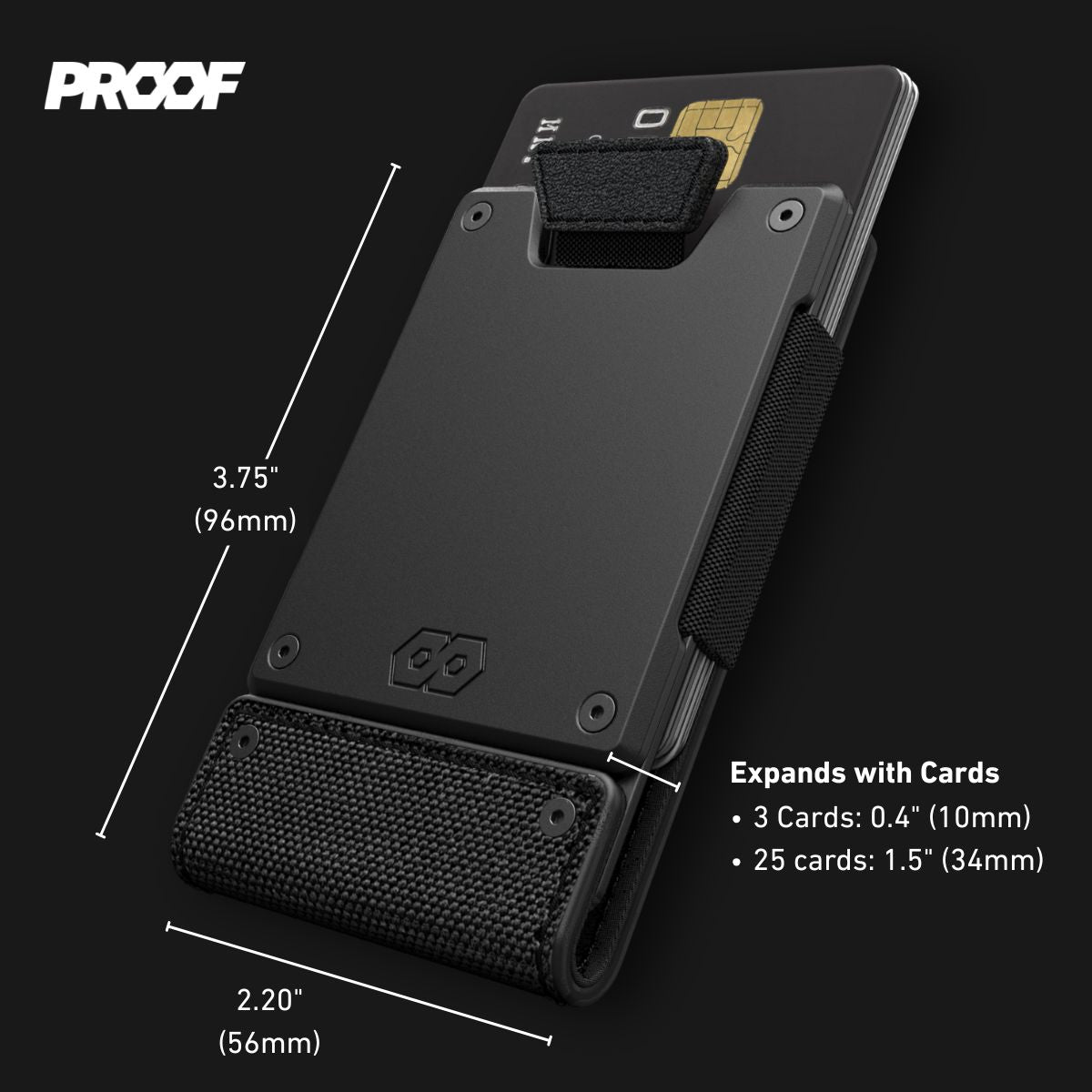 PROOF Wallet | The Operator | Olive Drab Ballistic Nylon & Black Full Grain Leather with Satin Gunmetal