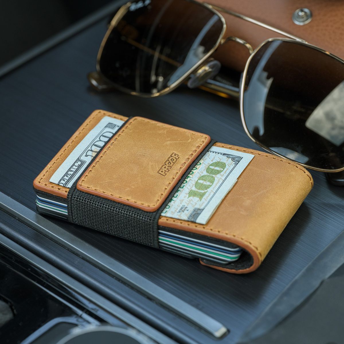PROOF Wallet | The Executive | Tobacco Top Grain Leather & Dark Gunmetal