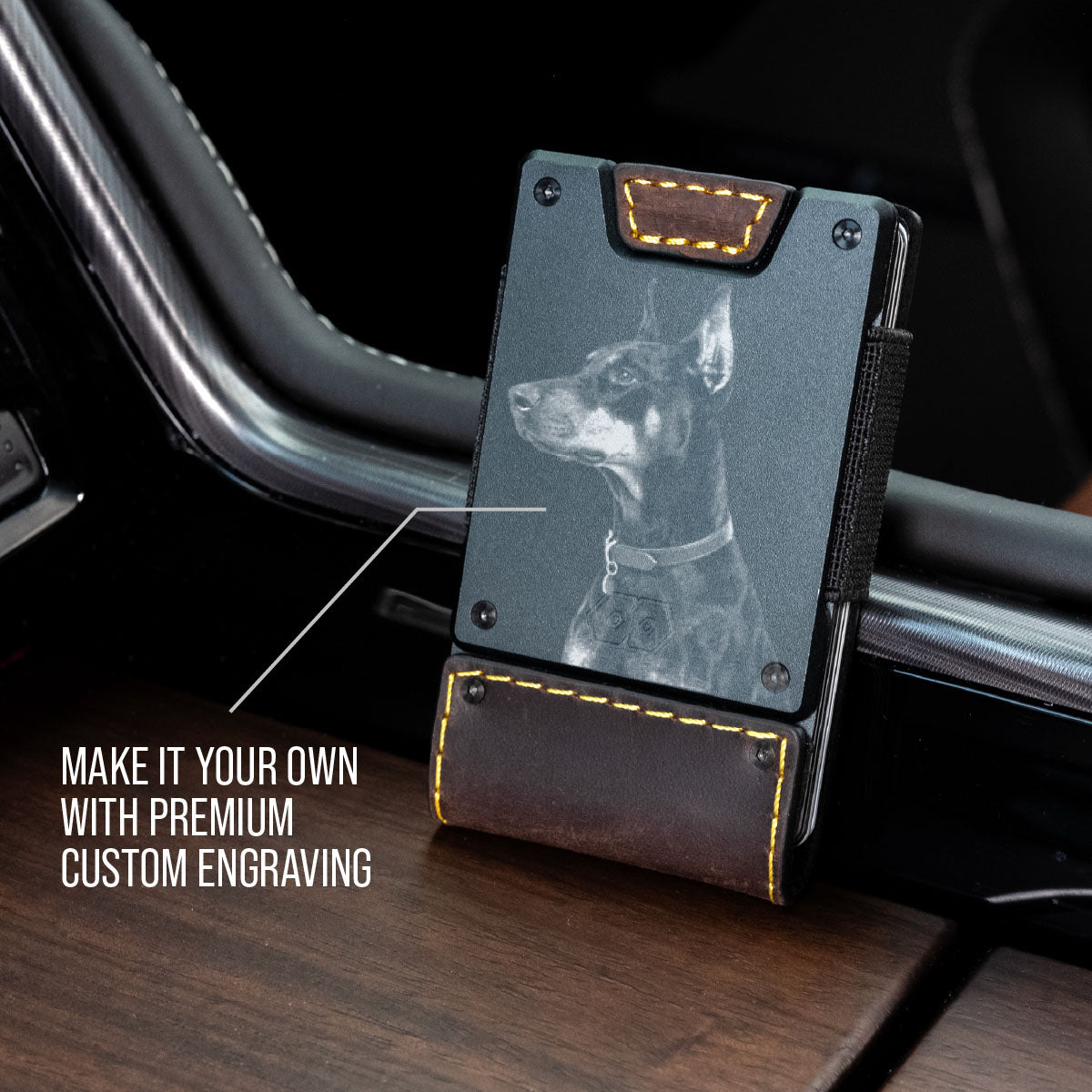 PROOF Wallet | The Foreman | Top Grain Bomber Leather & Dark Gunmetal