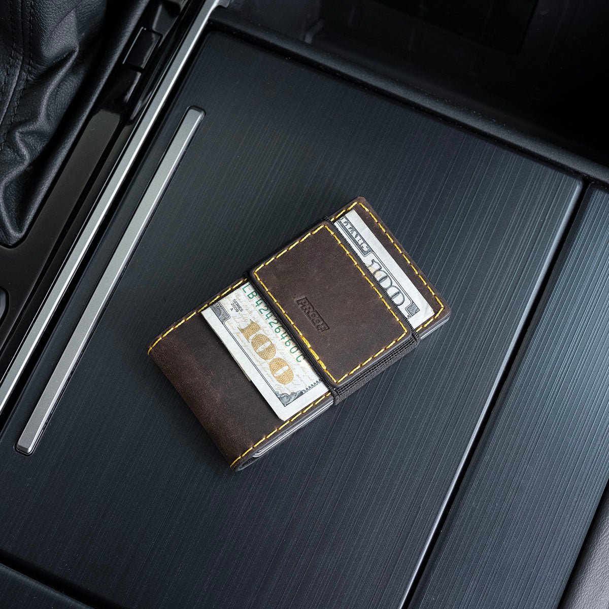 PROOF Wallet | The Foreman | Top Grain Bomber Leather & Dark Gunmetal