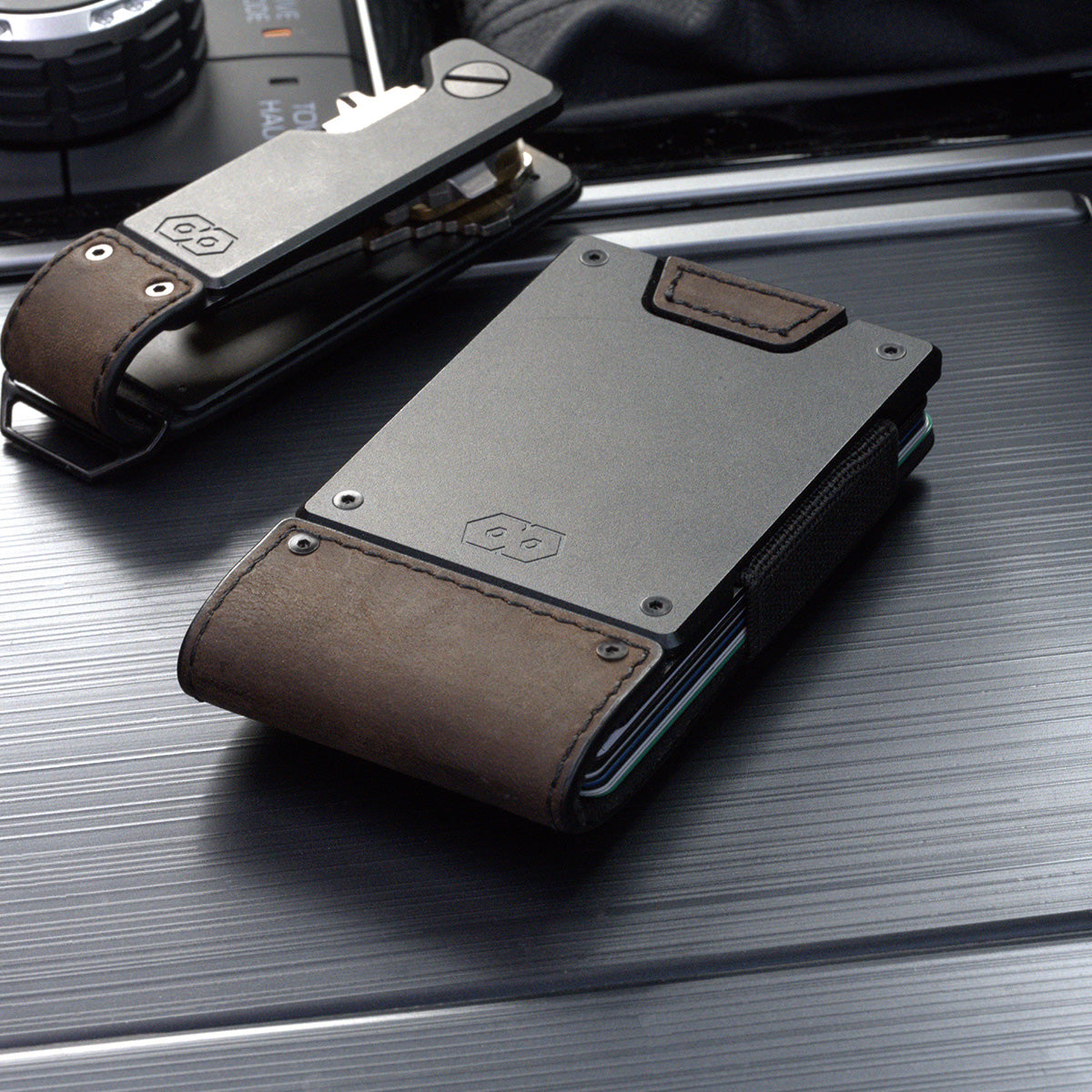 PROOF Wallet | The Founder | Top Grain Bomber Leather & Dark Gunmetal