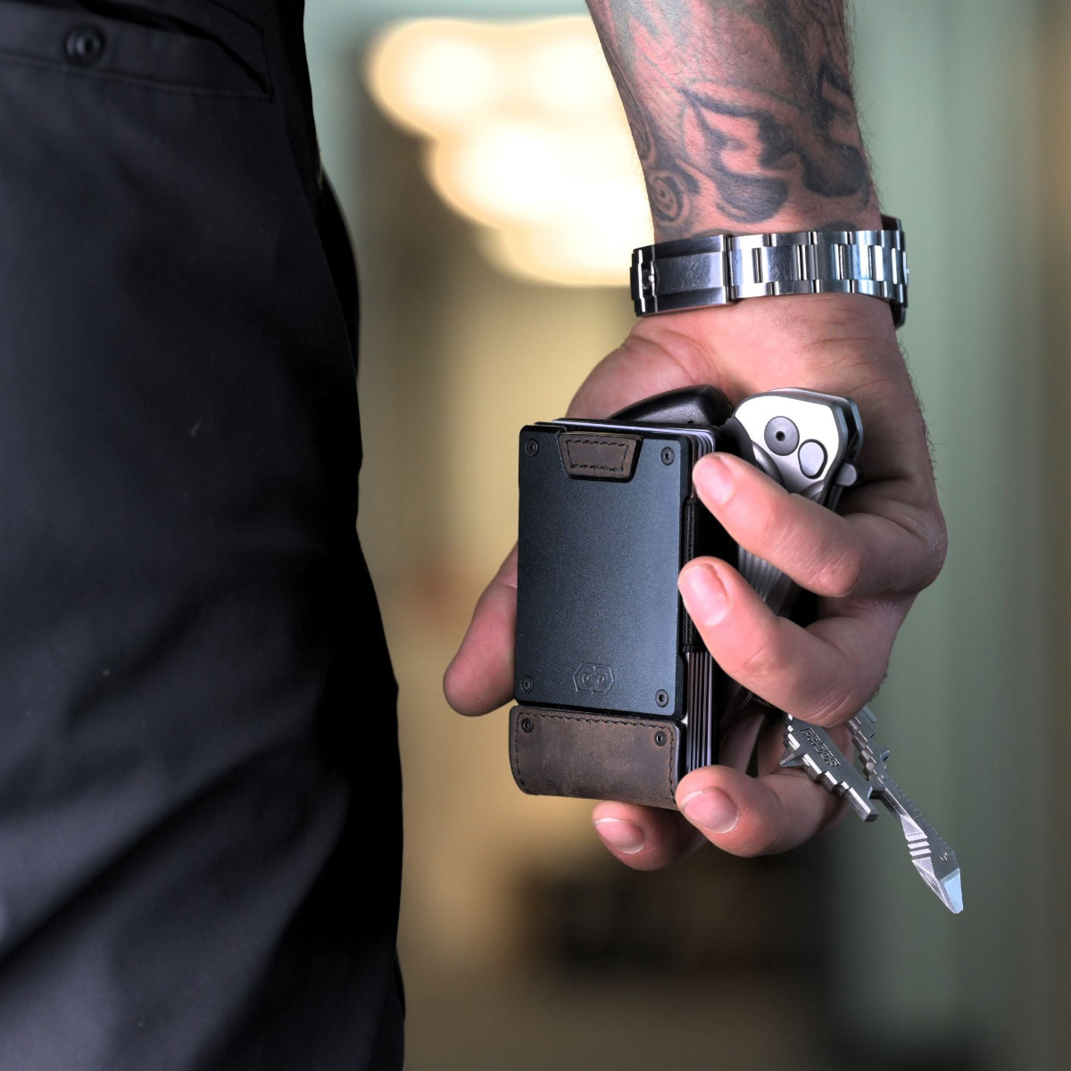 PROOF Wallet | The Founder | Top Grain Bomber Leather & Dark Gunmetal