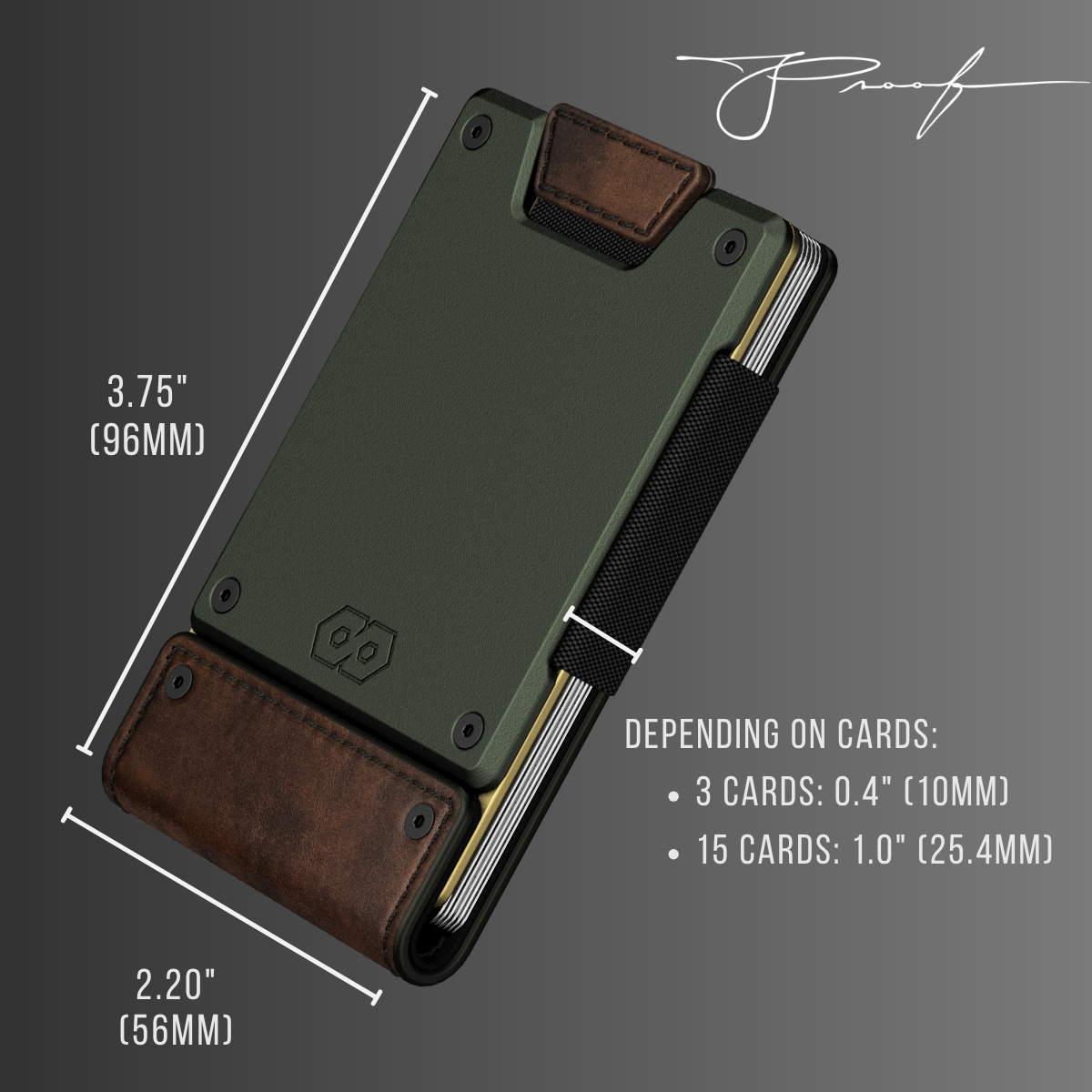 PROOF Wallet | The Greenskeeper | Classic Leather & Fairway Green Metal