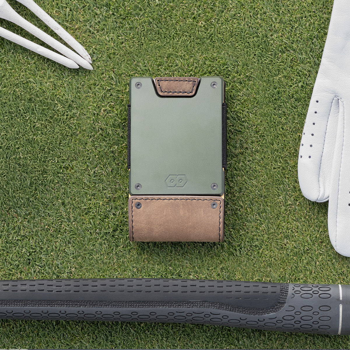 PROOF Wallet | The Greenskeeper | Classic Leather & Fairway Green Metal