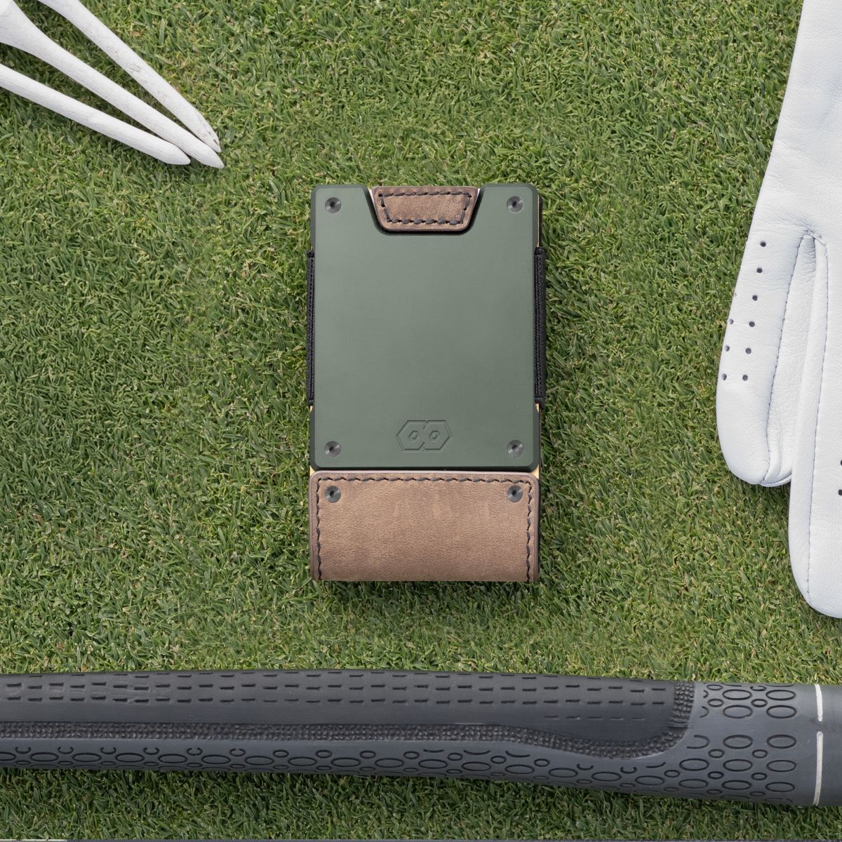 PROOF Wallet | The Greenskeeper | Classic Leather & Fairway Green Gunmetal