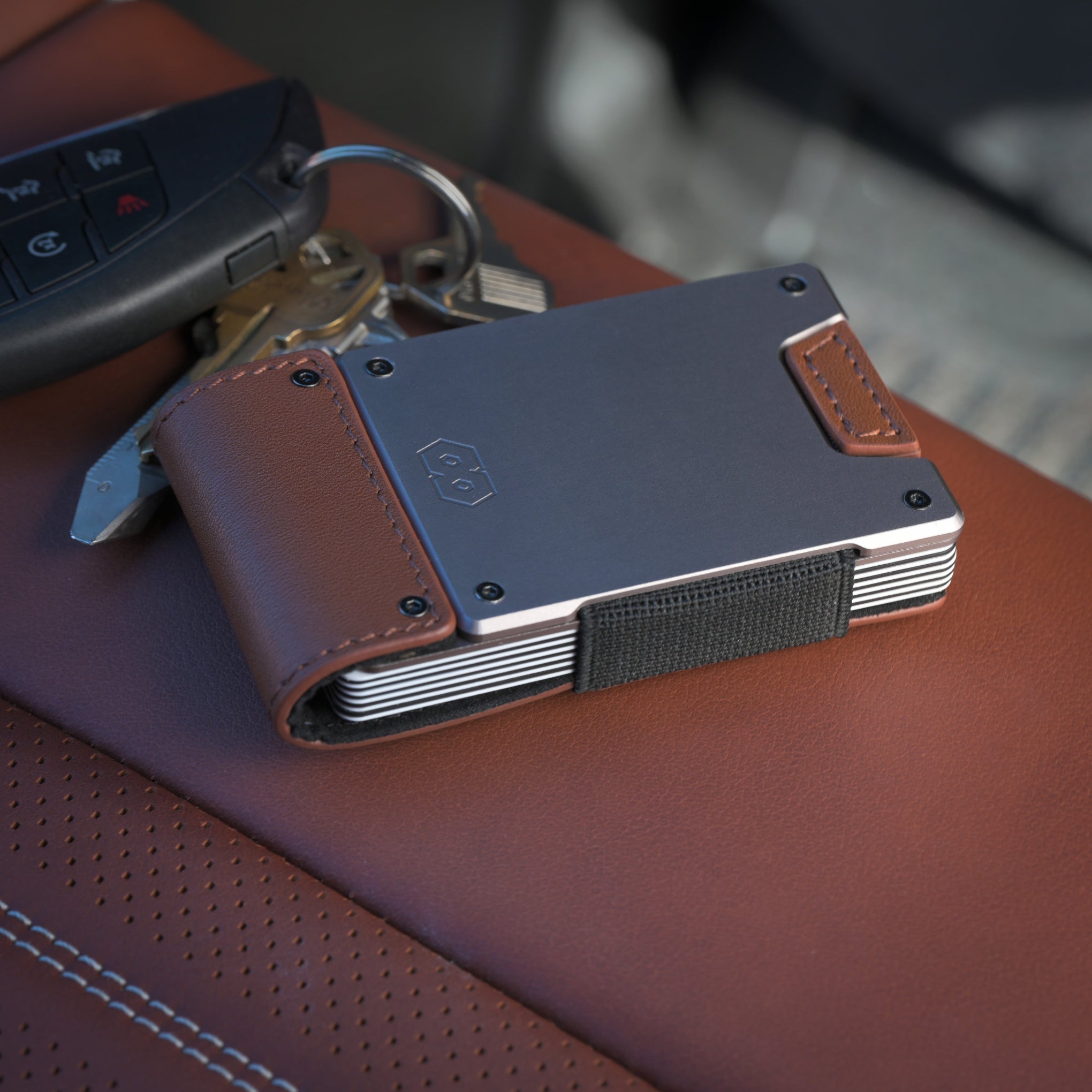 PROOF Wallet | The Legacy | Burnished Oak Full Grain Leather & Satin Gunmetal