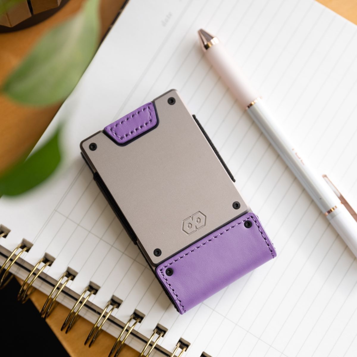 PROOF Wallet | The Lilac Bloom | Lilac Full Grain Leather & Satin Gunmetal