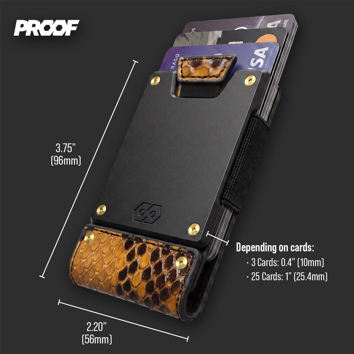 PROOF Wallet | The Monarch | Burmese Python Leather | Dark Gunmetal