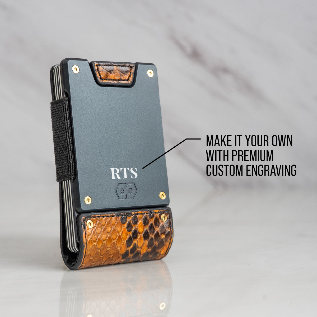 PROOF Wallet | The Monarch | Burmese Python Leather | Dark Gunmetal