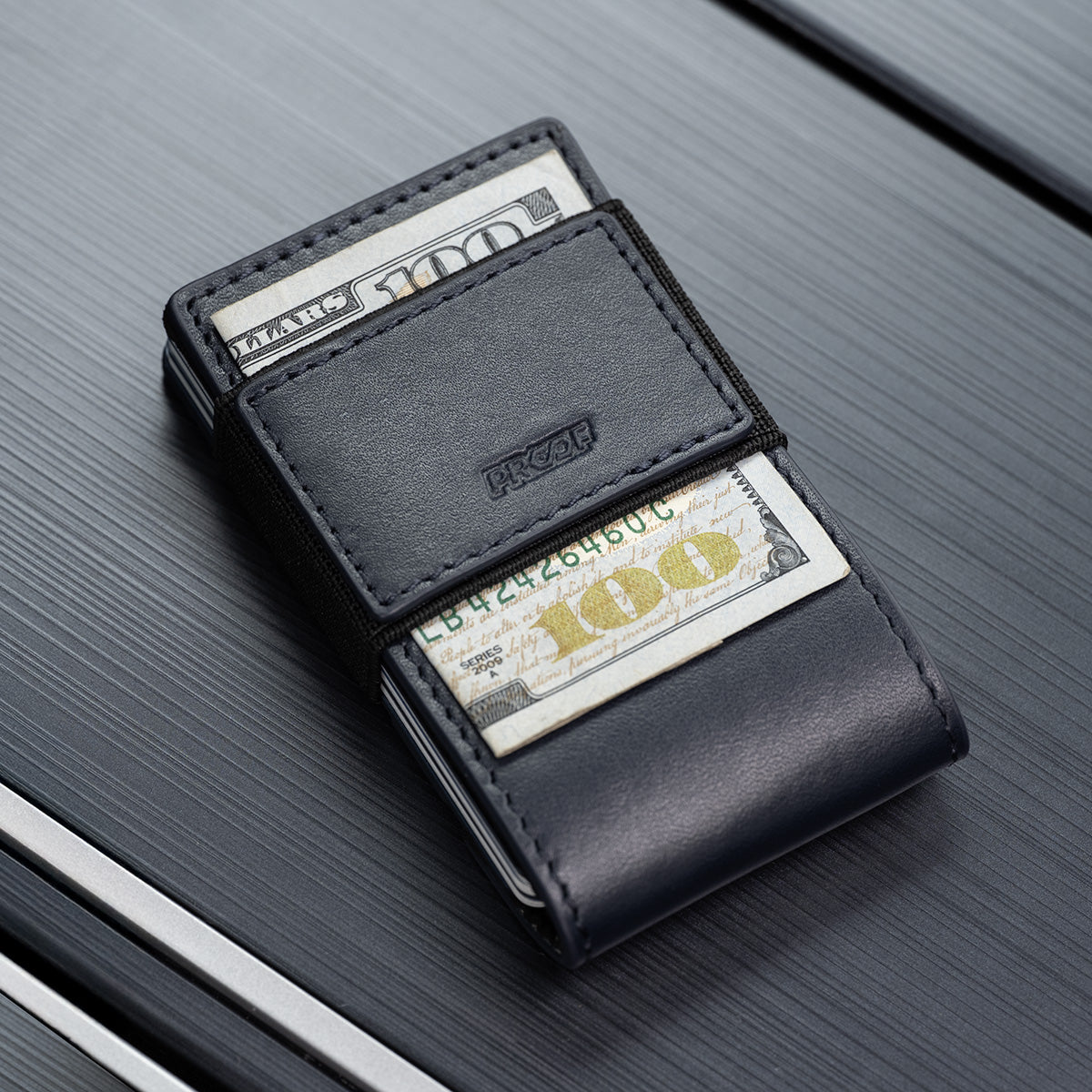 PROOF Wallet | The Nautilus | Blue Full Grain Leather & Ocean Blue Metal