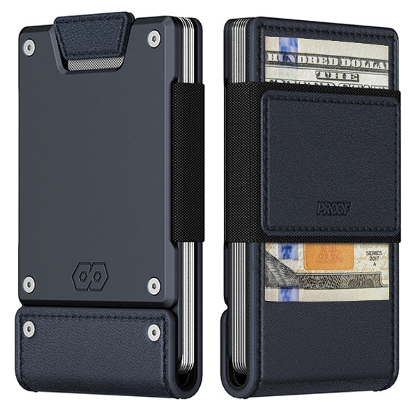 PROOF Wallet | The Nautilus | Midnight Blue Full Grain Leather & Navy Blue Gunmetal