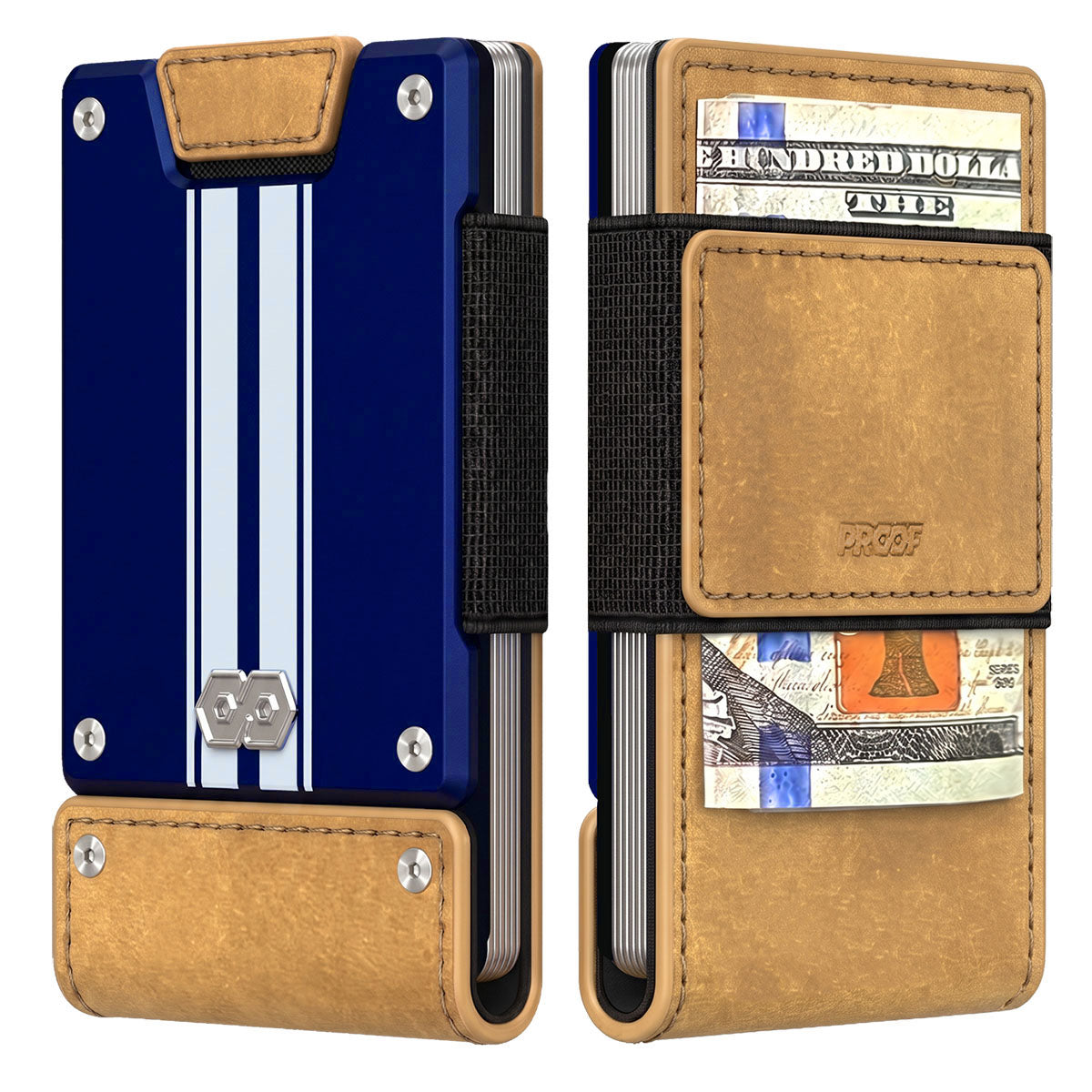 PROOF Wallet | The Octane | Tobacco Top Grain Leather | Rally Blue
