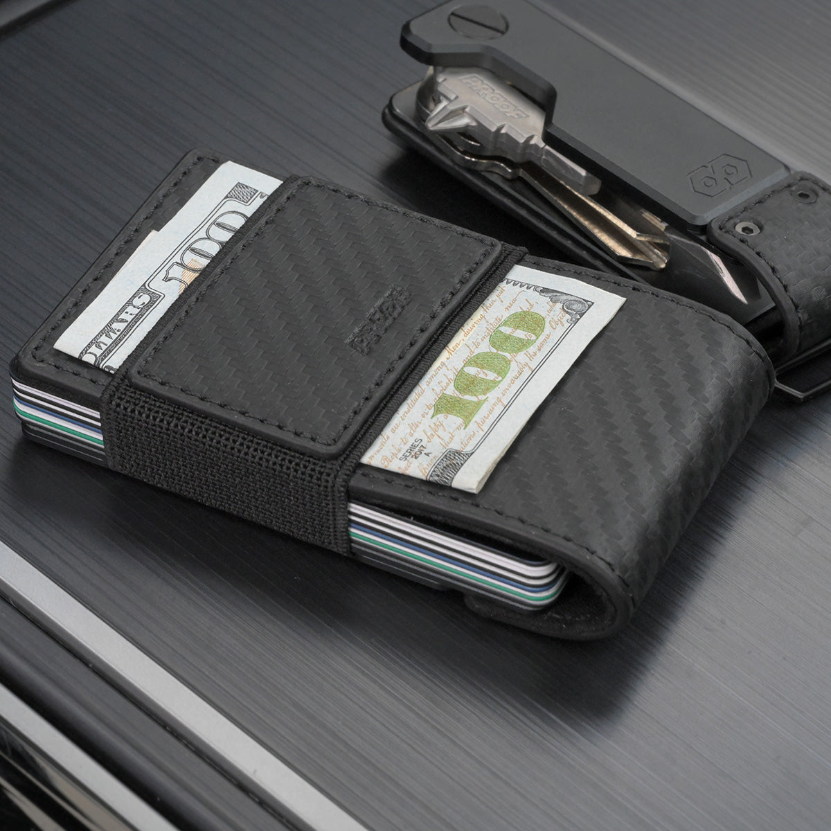 PROOF Wallet | The Oracle | Black Carbon Fiber & Dark Gunmetal