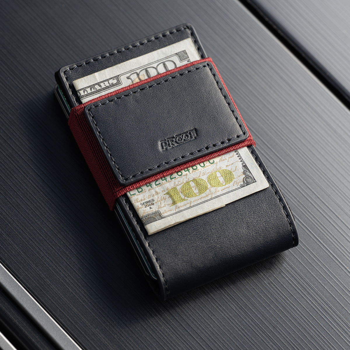 PROOF Wallet | The Patriot | Blue Full Grain Leather & Satin Gunmetal
