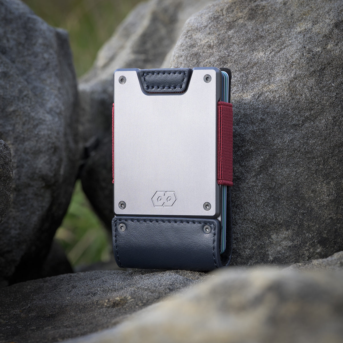 PROOF Wallet | The Patriot | Blue Full Grain Leather & Satin Gunmetal