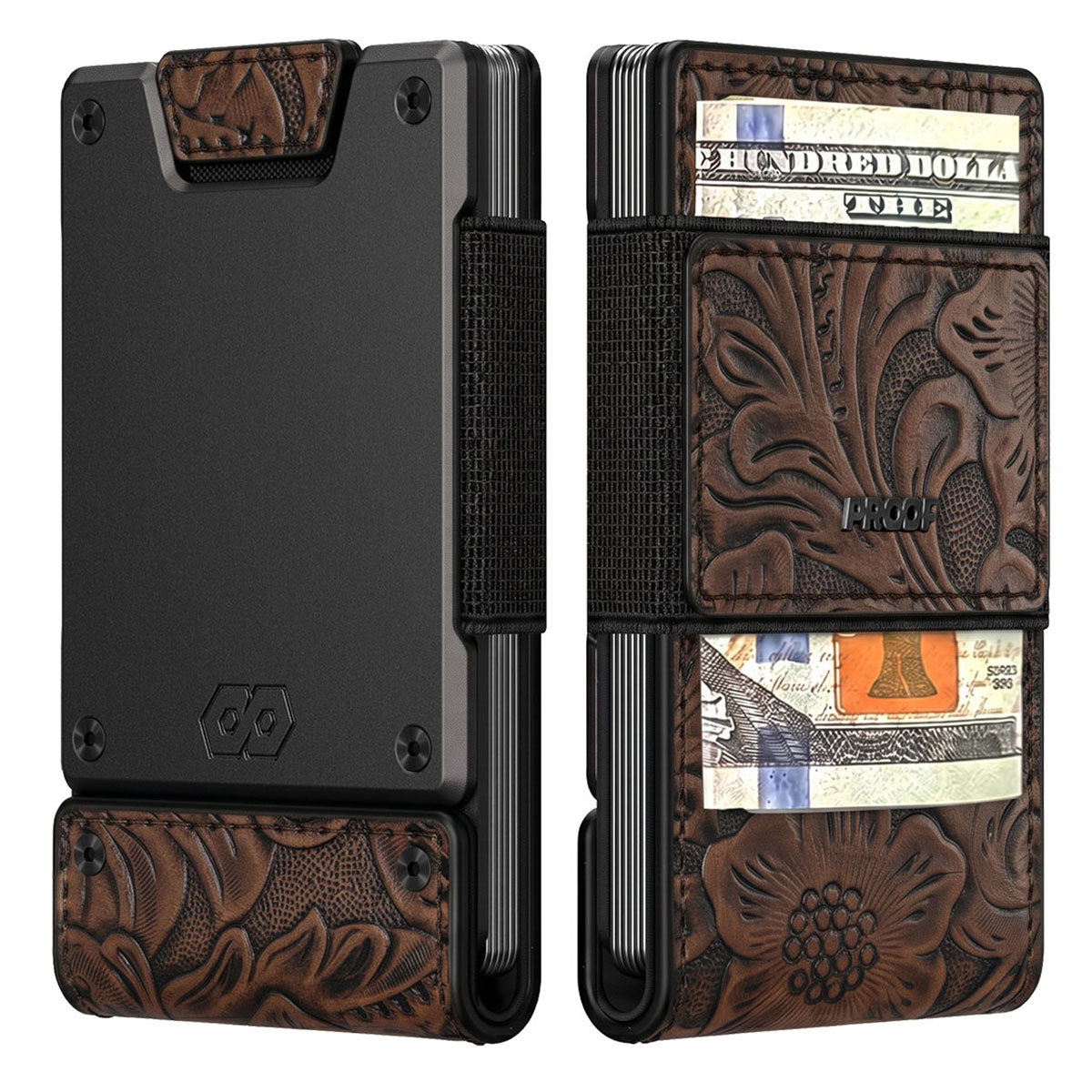 PROOF Wallet | The Rancher | Top Grain Embossed Leather | Dark Gunmetal