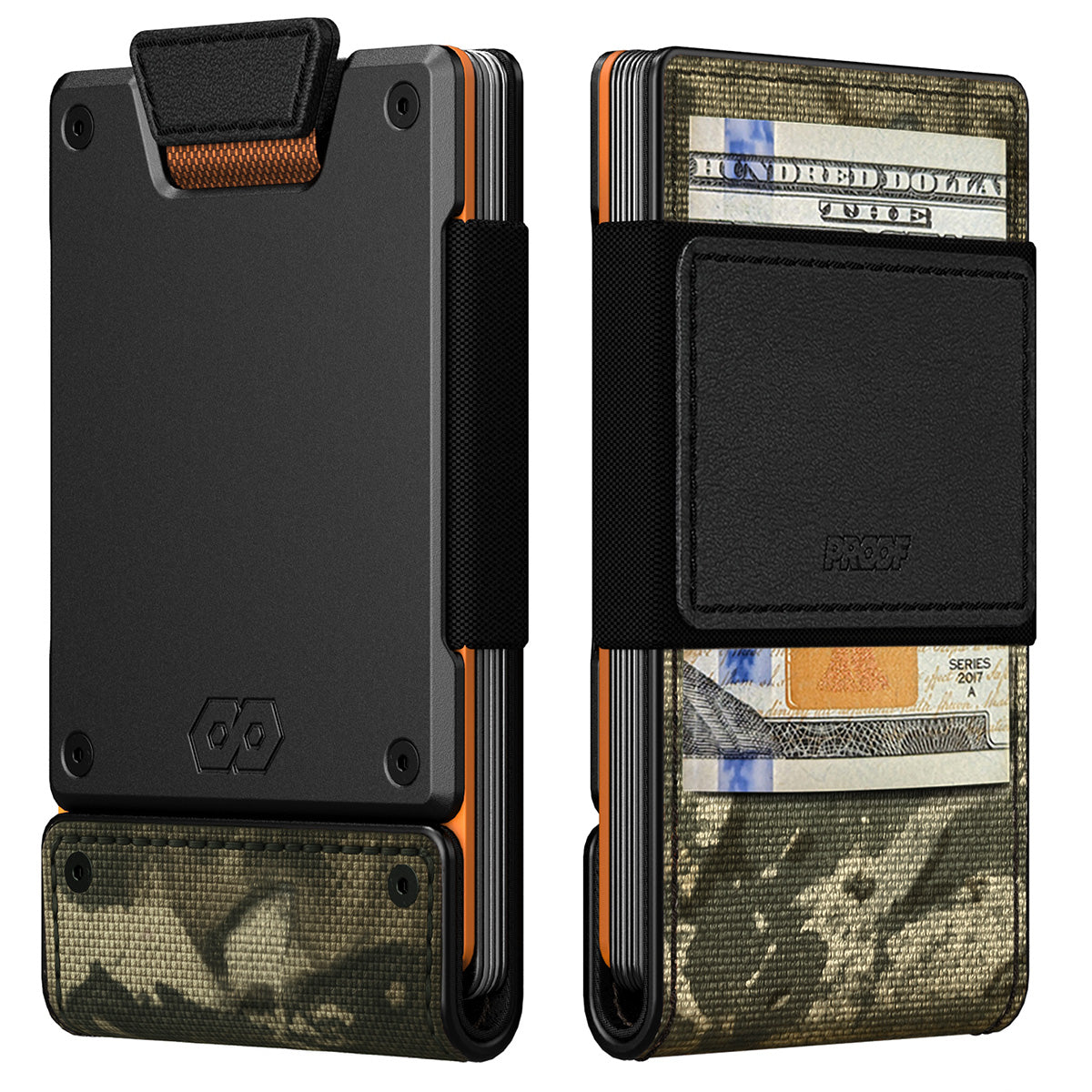 PROOF Wallet | The Survivor | Camo Ballistic Nylon & Matte Black Full Grain Leather