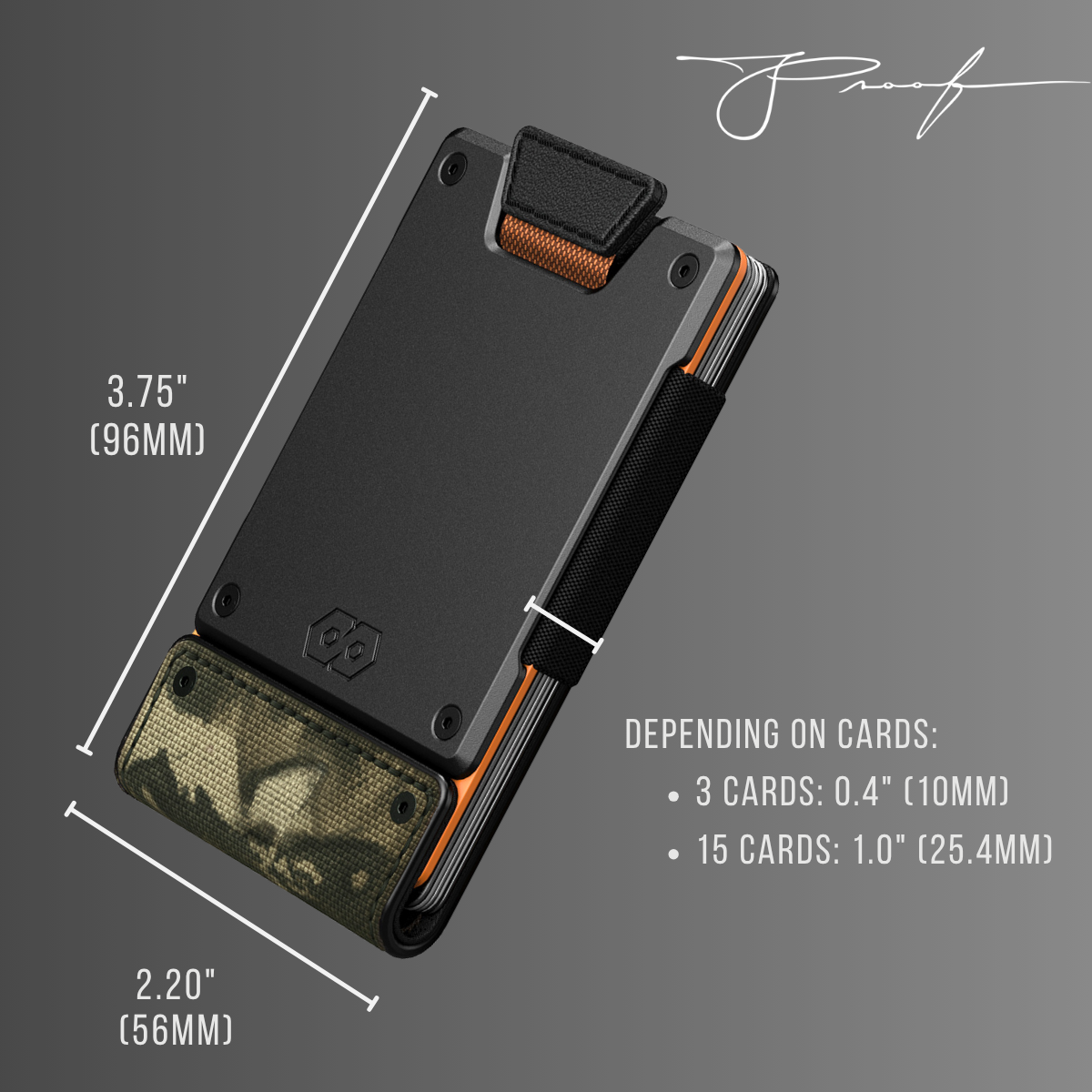 PROOF Wallet | The Survivor | Camo Ballistic Nylon & Matte Black Full Grain Leather