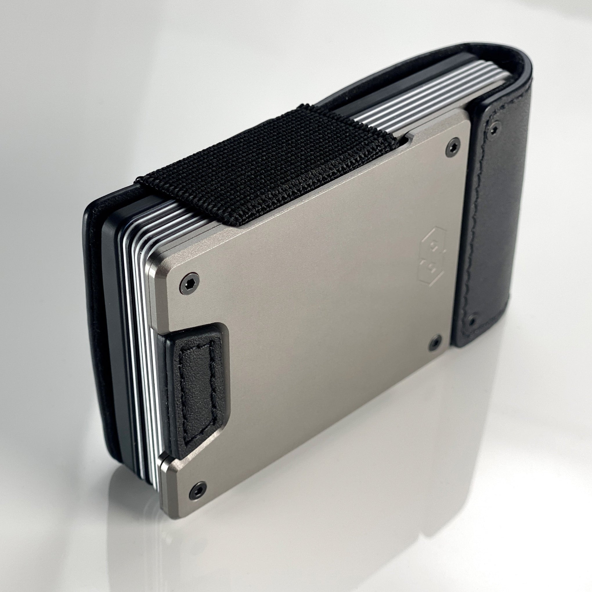 PROOF Wallet | The Apex | Matte Black Full Grain Leather & Satin Gunmetal