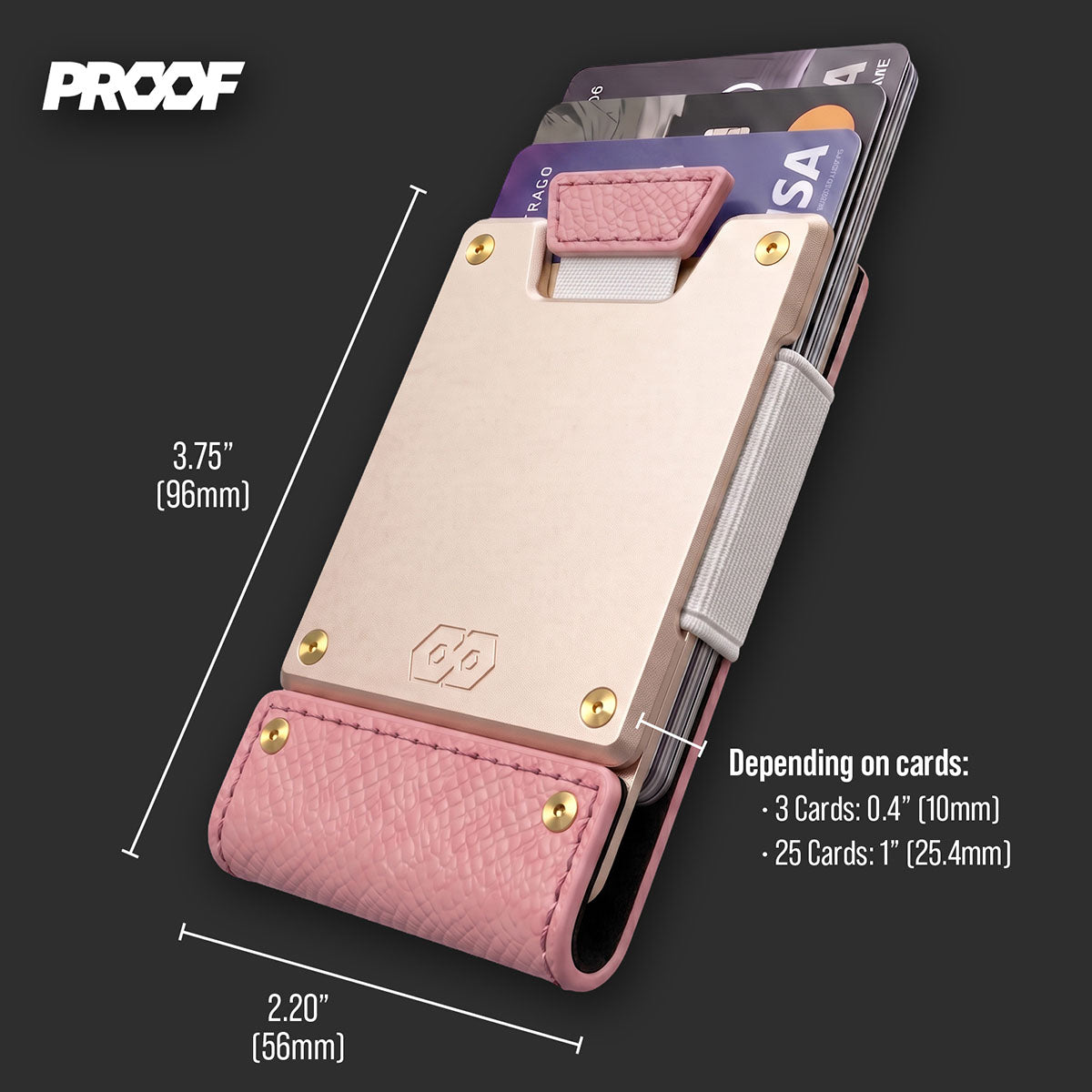 PROOF Wallet | The Antoinette | Top Grain Rose Pink Leather & Blush Gold