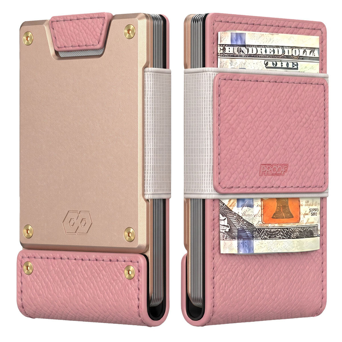PROOF Wallet | The Antoinette | Top Grain Rose Pink Leather & Blush Gold