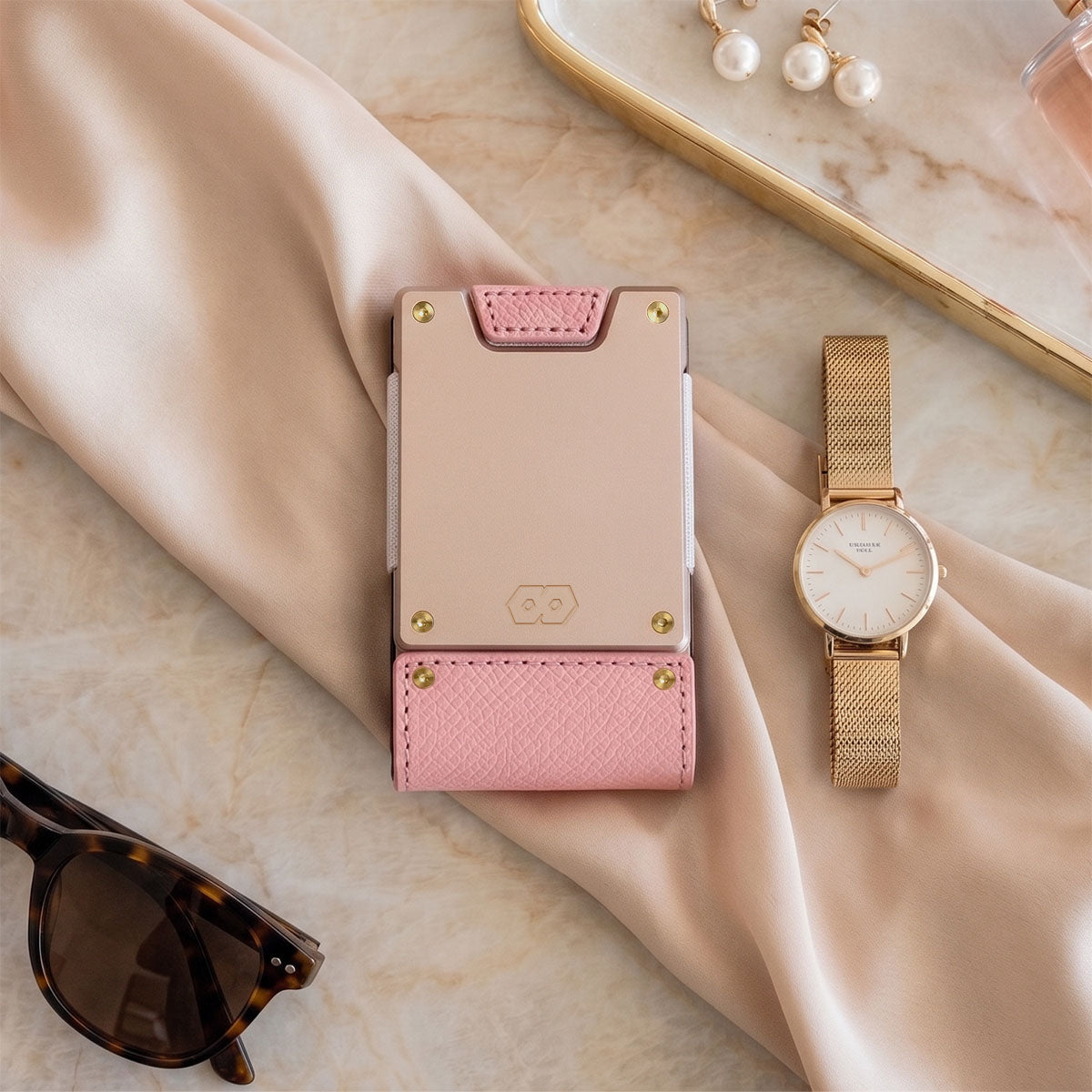 PROOF Wallet | The Antoinette | Top Grain Rose Pink Leather & Blush Gold