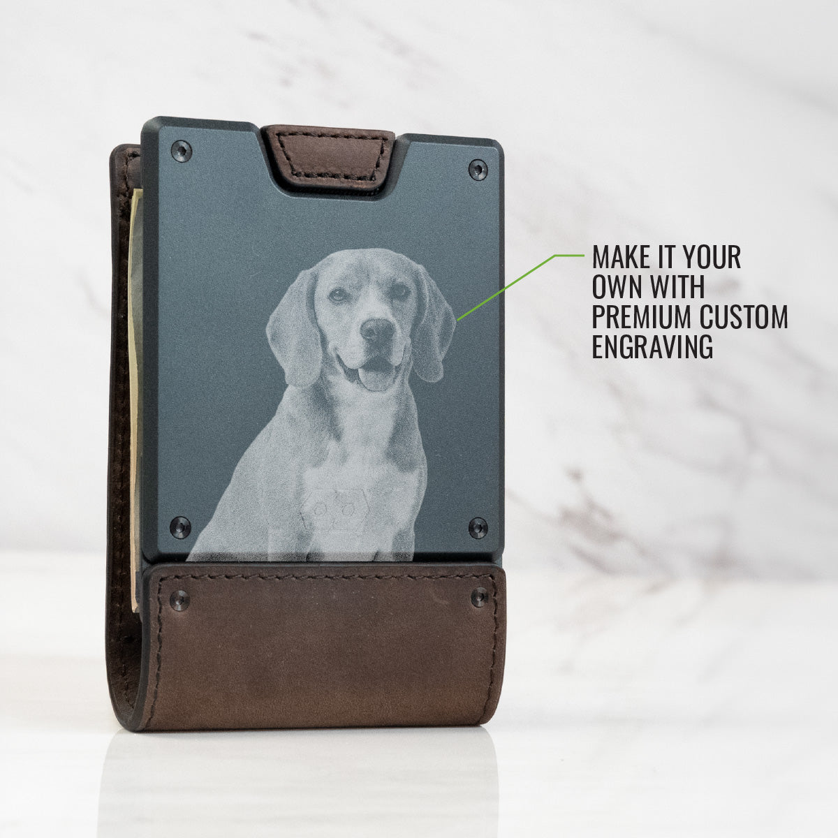PROOF Bifold Wallet | The Founder | Top Grain Bomber Leather & Dark Gunmetal