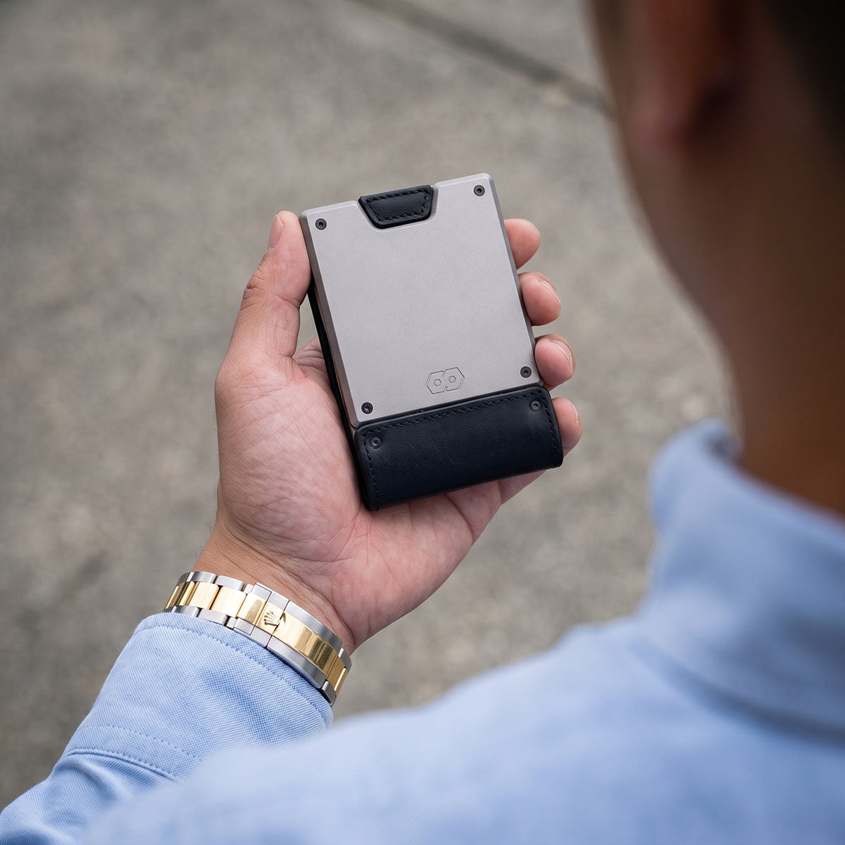PROOF Bifold Wallet | The Apex | Matte Black Full Grain Leather & Satin Gunmetal