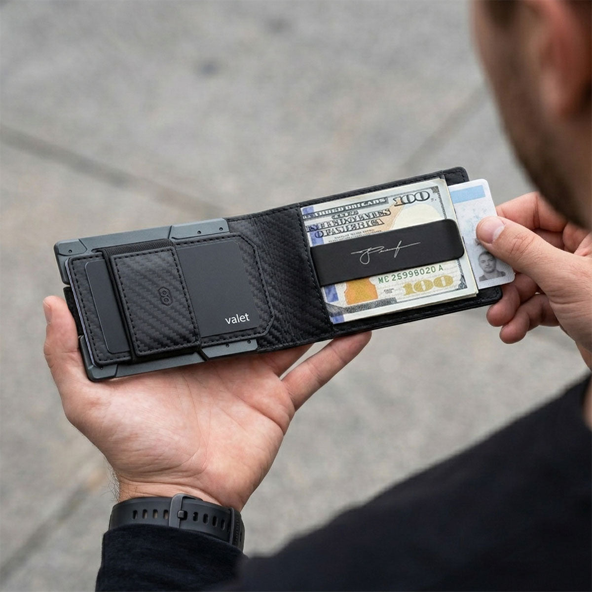 PROOF Bifold Wallet | The Oracle | Black Carbon Fiber & Dark Gunmetal
