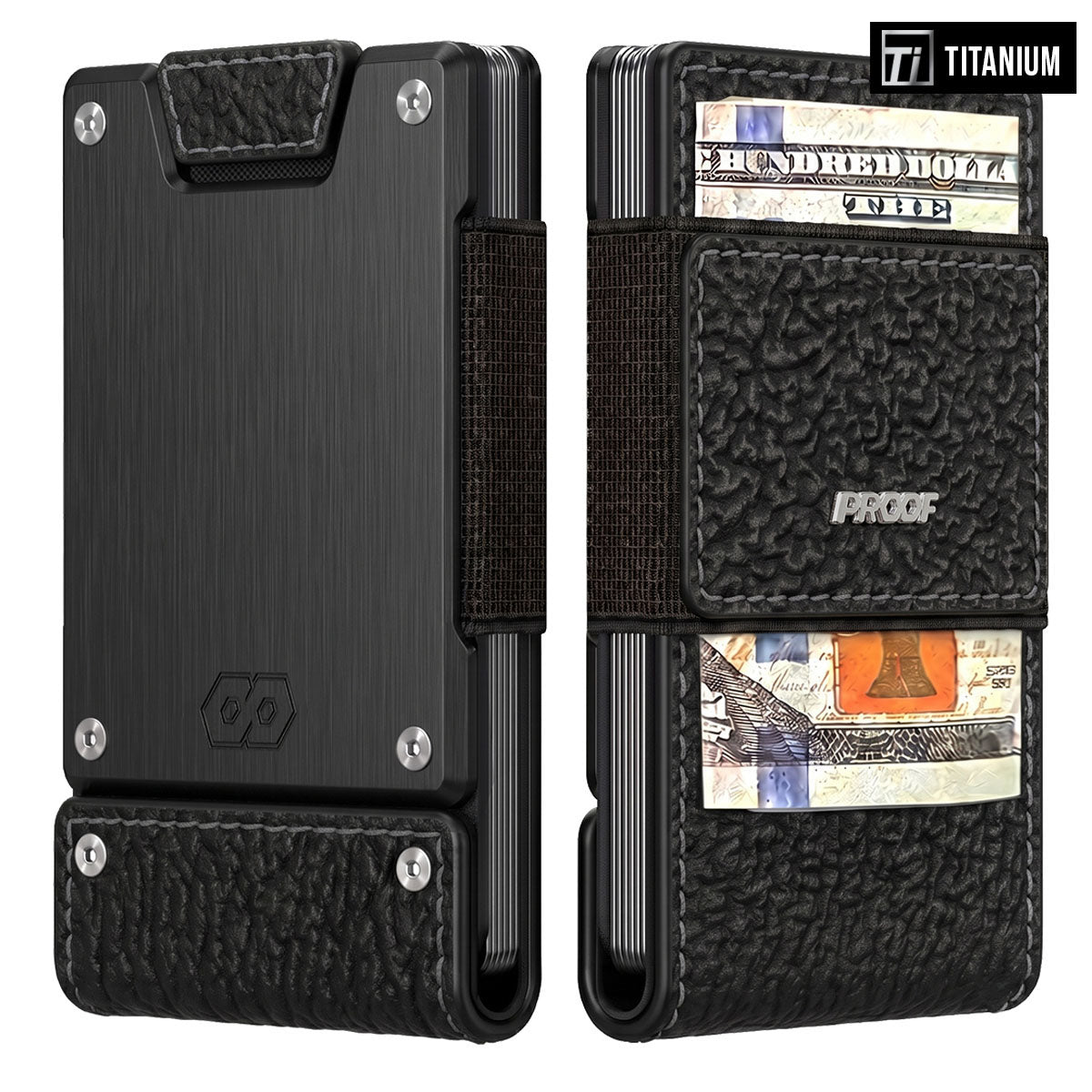 PROOF Wallet | The Blackwater | Shark Leather | Titanium Plate