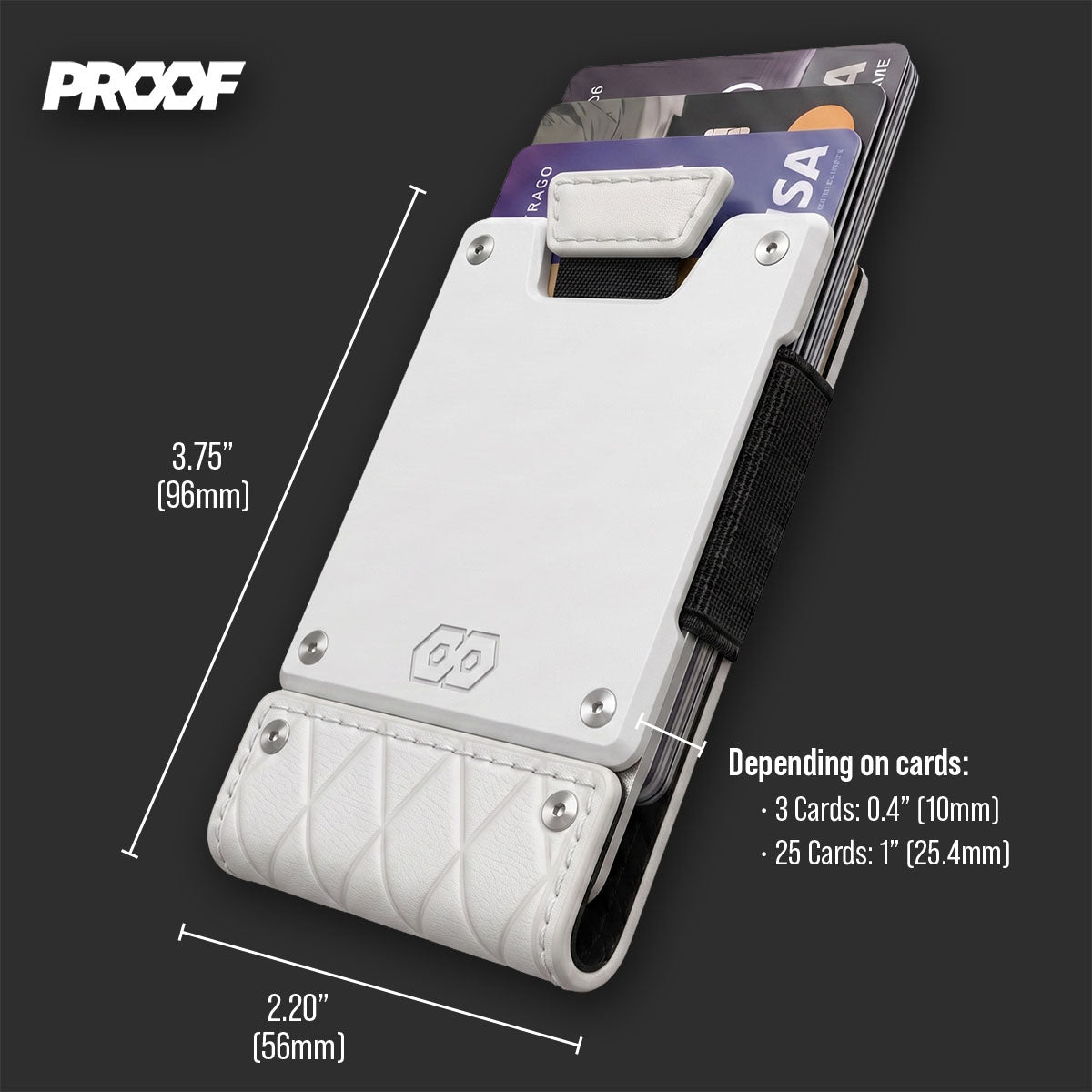 PROOF Wallet | The Blanc | Full Grain Alpine Leather | Polar White Plate