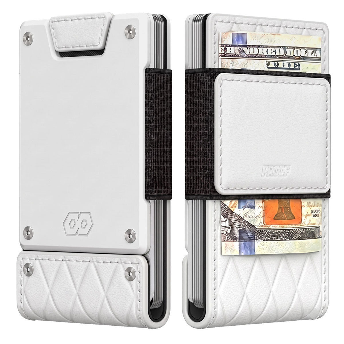 PROOF Wallet | The Blanc | Full Grain Alpine Leather | Polar White Plate