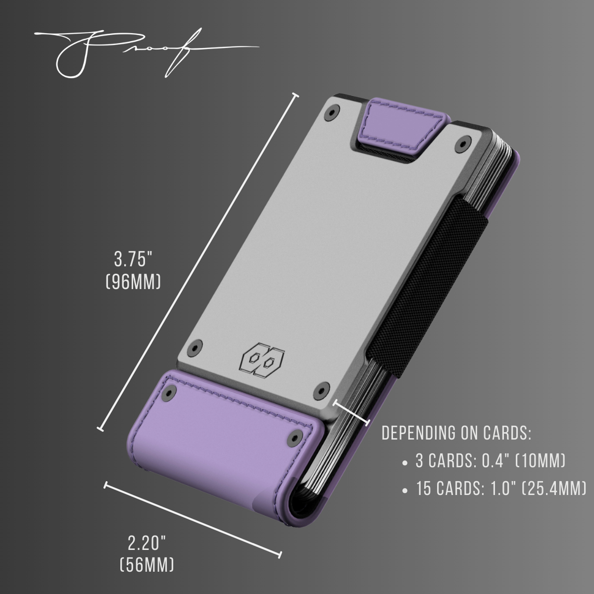 PROOF Wallet | The Lilac Bloom | Lilac Full Grain Leather & Satin Gunmetal