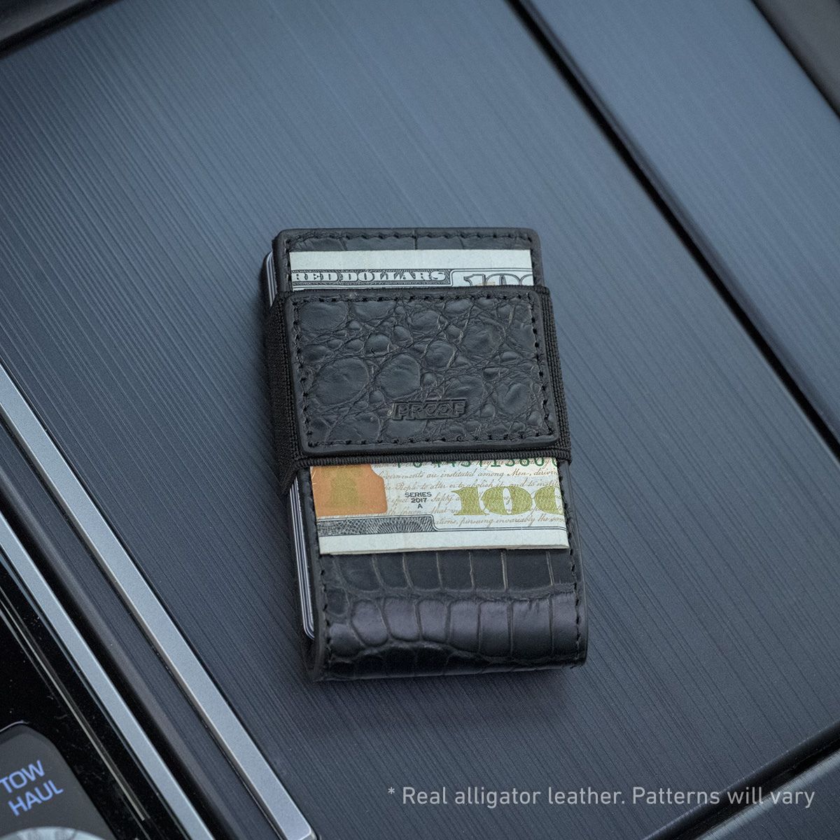 PROOF Wallet | The Everglade | Alligator Leather & Dark Gunmetal