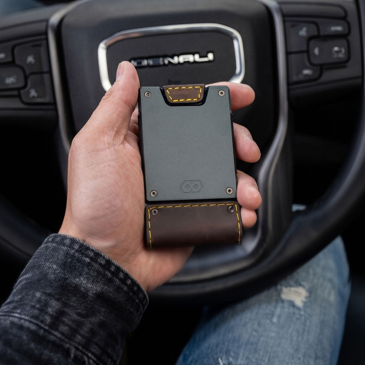 PROOF Wallet | The Foreman | Top Grain Bomber Leather & Dark Gunmetal