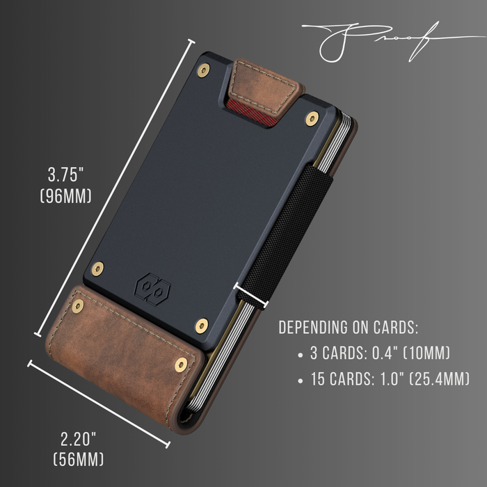 PROOF Wallet | The Leatherneck | Classic Brown Top Grain Leather & Nav
