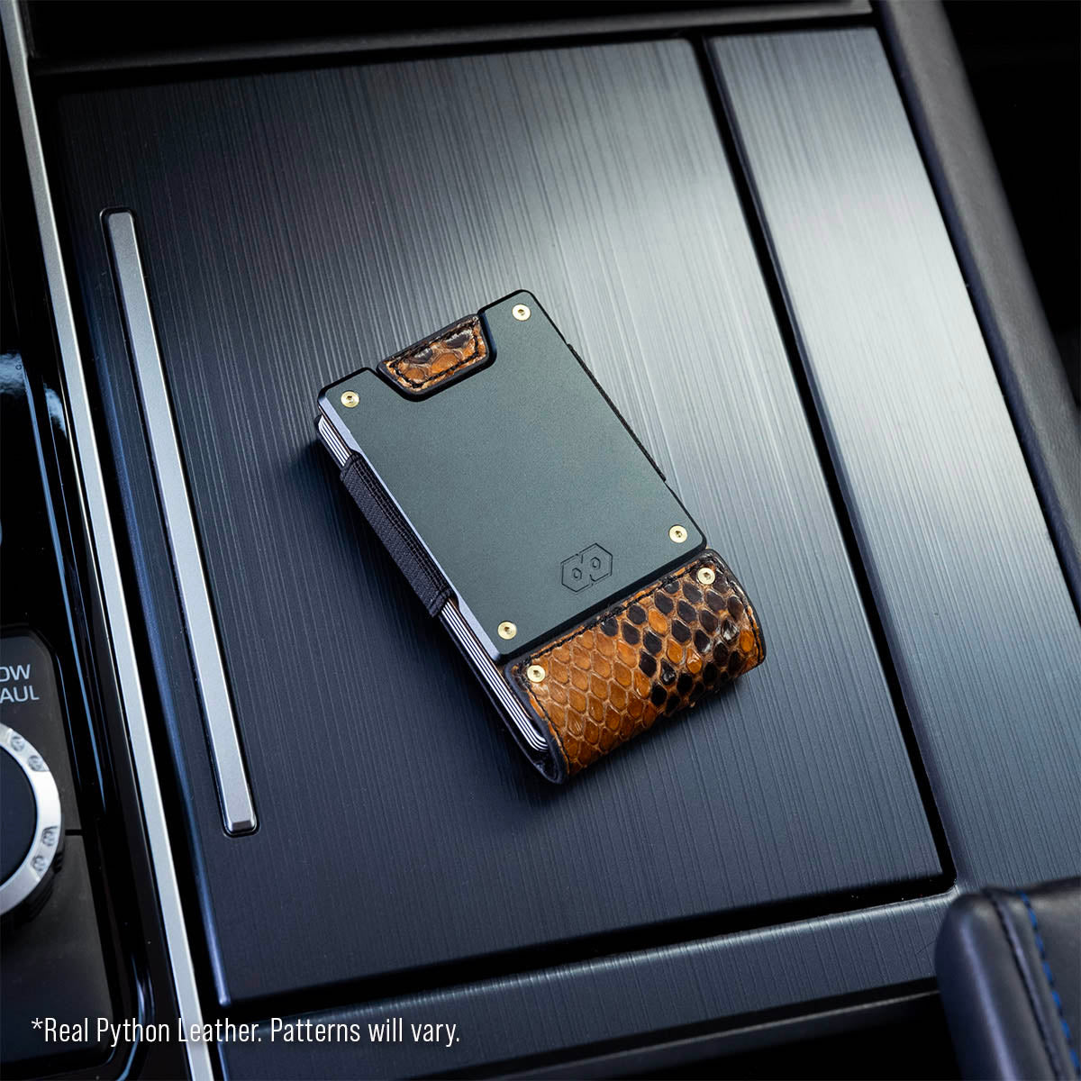 PROOF Wallet | The Monarch | Burmese Python Leather | Dark Gunmetal