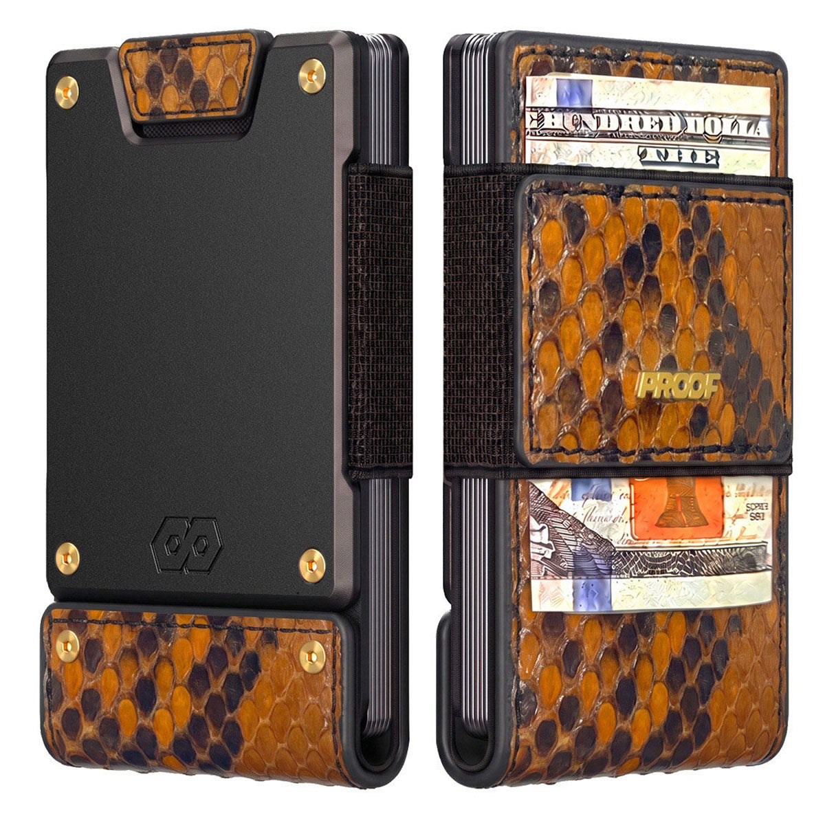 PROOF Wallet | The Monarch | Burmese Python Leather | Dark Gunmetal