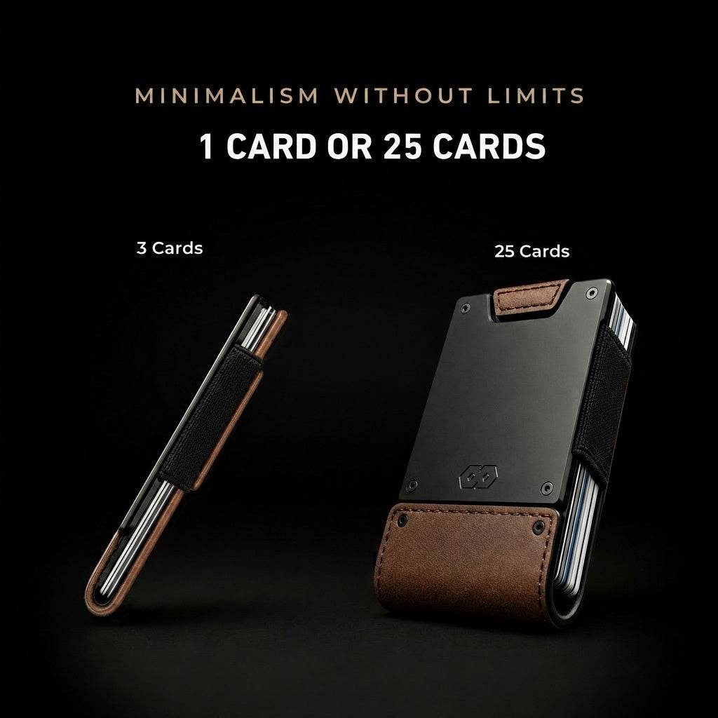 PROOF Wallet | The Founder | Top Grain Bomber Leather & Dark Gunmetal