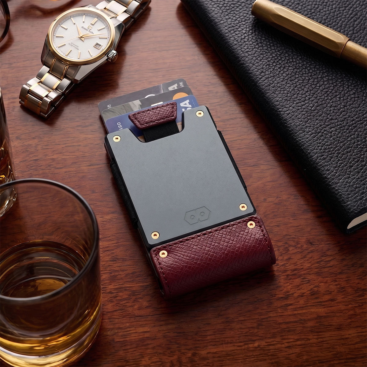 PROOF Wallet | The Reserve | Top Grain Oxblood Leather & Dark Gunmetal