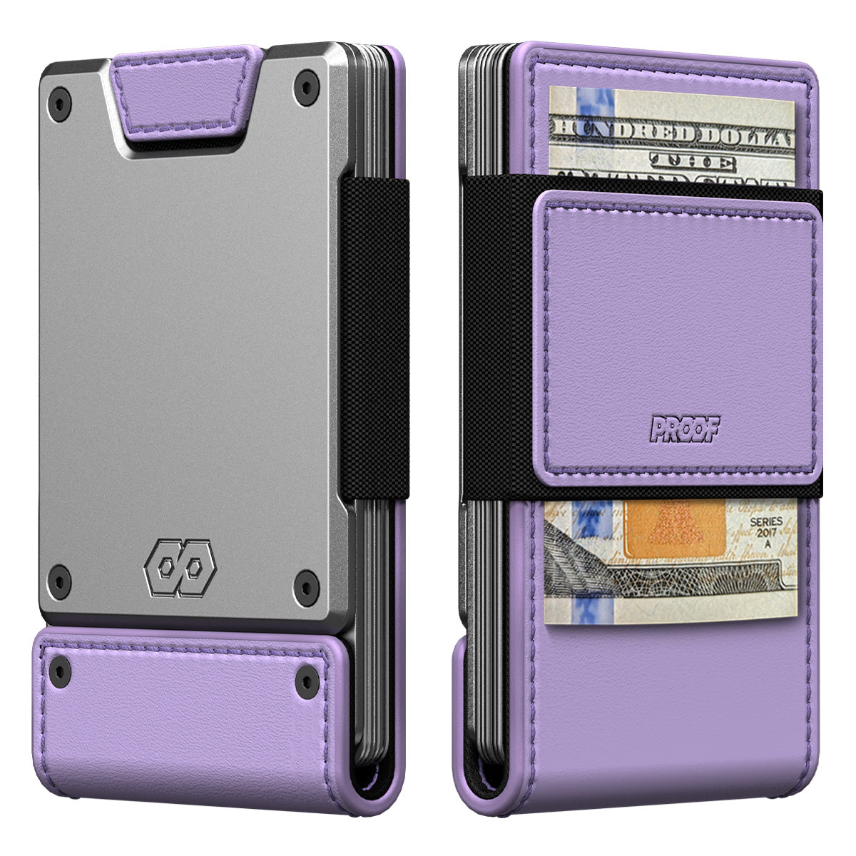 PROOF Wallet | The Lilac Bloom | Lilac Full Grain Leather & Satin Gunmetal